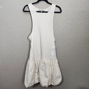 Almost Famous Dress 2X Womens White Sleeveless Tiered Flowy Casual Lightweight
